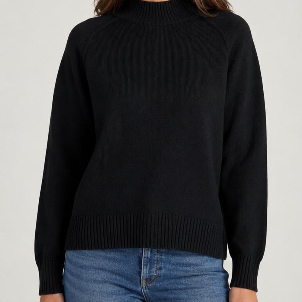 Black Amazon Essentials mock neck sweater